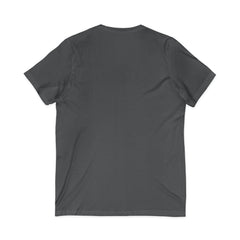 Forest Maiden V-Neck Tee — Woman with Dog & Nature Illustration