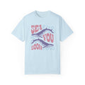 Whales, Sea You Soon -  Graphic Unisex Garment-Dyed T-shirt