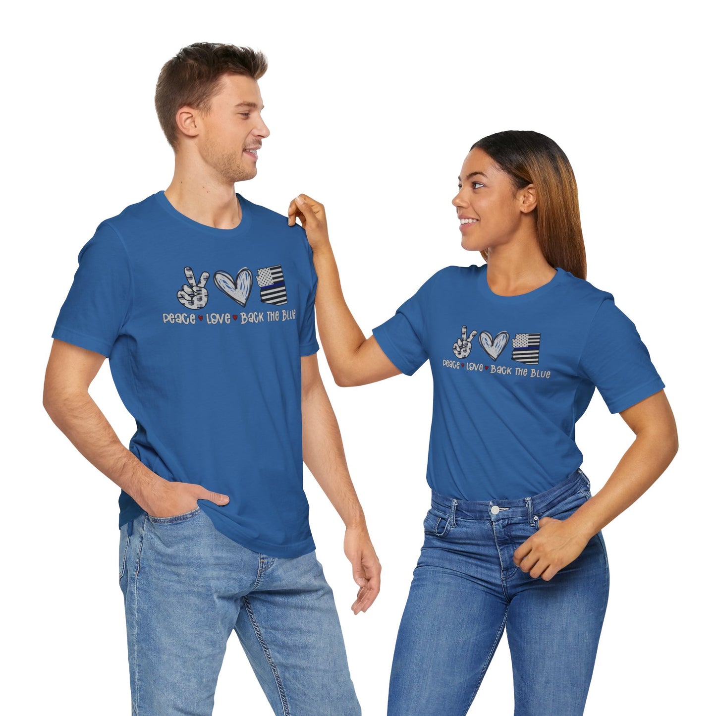 Peace Love Back The Blue in Alaska, Graphic Unisex Short Sleeve Tee