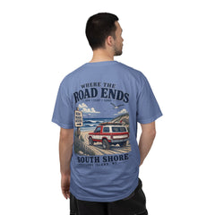 Where the Road Ends Long Island Unisex Garment-Dyed T-shirt
