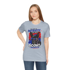 Personalized With Your Dogs Image and Name Patriotic Unisex Jersey Short Sleeve Tee