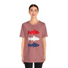 Patriotic Trout T-Shirt — Red White & Blue Fish Tee