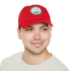 Hempstead Bay Sailing Club Leather Patch Dad Hat — Flying Scot Embroidered Round Patch