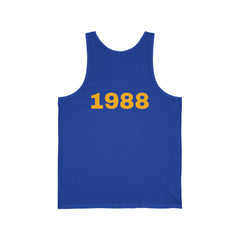 College Mascot Unisex Tank Top - Russell Sage Purple Cow, Red Devil, Golden Horseshoe, Blue Angel Enter into the Notes Box Before Purchase what your Graduation Year Is And We will Imprint It on the Back of Your Top