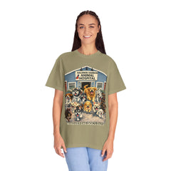 Pitbull Added "Who Let the Dogs Out?" Baldwin Harbor Animal Hospital Cute Vet Clinic T Shirt