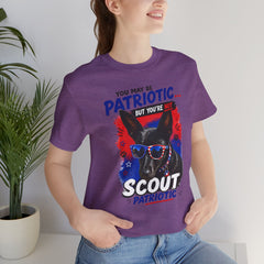 Personalized With Your Dogs Image and Name Patriotic Unisex Jersey Short Sleeve Tee