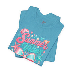 Summer Vibes Tee — Pastel Seashell Bow Beach T-Shirt
