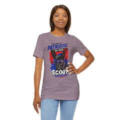 Personalized With Your Dogs Image and Name Patriotic Unisex Jersey Short Sleeve Tee