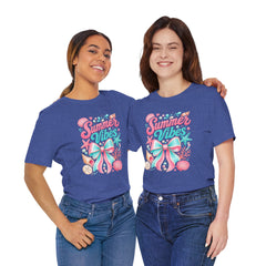 Summer Vibes Tee — Pastel Seashell Bow Beach T-Shirt