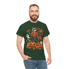 Freaky And Feral Halloween Raccoon! Graphic Unisex Heavy Cotton Tee