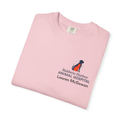 Lauren McGowan Front Logo Back Graphic Baldwin Harbor Animal Hospital "Who Let the Dogs Out?" Tee