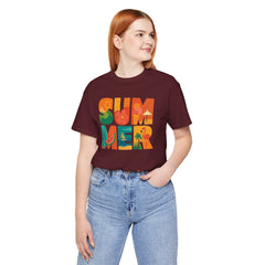 Summer Graphic Tee — Colorful Tropical "SUMMER" Typography T-Shirt