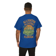 Alligator Alcatraz Unisex Heavy Cotton Tee, Florida Souvenir Shirt, Travel Gift, Vintage Style Tee, Nature Lover Apparel