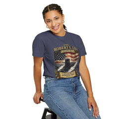 USS Robert E Lee SSBN 601 Submarine T-Shirt with a quote from its namesake