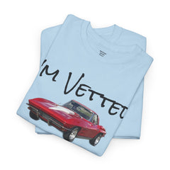 Red Corvette Summer Unisex Tee - I'm Vetted For Life Front and Back Image T Shirt