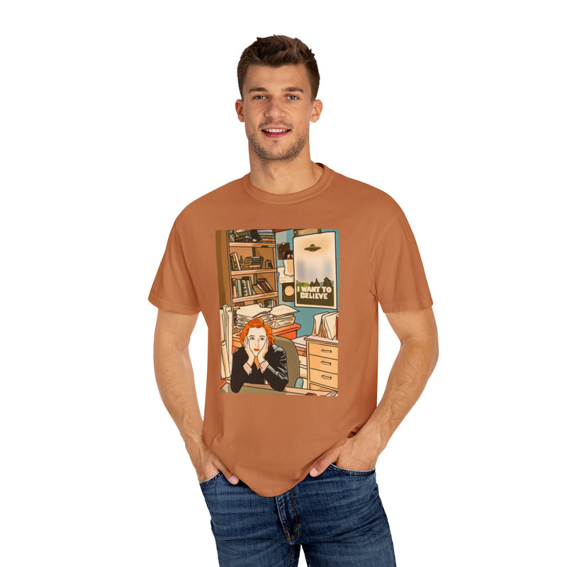 I Want to Believe Unisex Garment-Dyed T-Shirt – Retro Style for UFO Enthusiasts