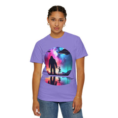Bigfoot & Alien Nightscape T-Shirt — Sasquatch UFO Graphic Tee
