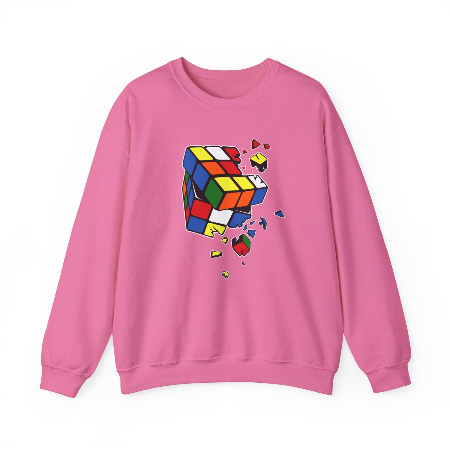 Cracked Rubik's Cube Unisex Heavy Blend™ Crewneck Sweatshirt