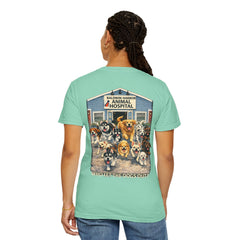 Lauren McGowan Front Logo Back Graphic Baldwin Harbor Animal Hospital "Who Let the Dogs Out?" Tee