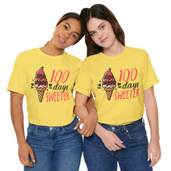 100 Days of School Unisex Tee | Elementary School, Ice Cream, Teacher Apparel