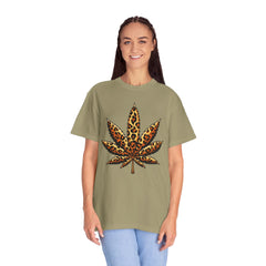 Vintage Leopard Cannabis Leaf T-shirt — Weed Lover Stoner Gift