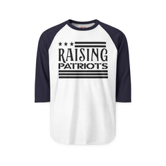 Raglan Shirt — Subtle 'RAISING PATRIOTS' Vintage Baseball Tee