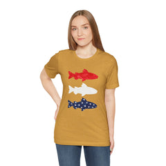 Patriotic Trout T-Shirt — Red White & Blue Fish Tee