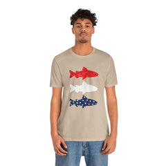 Patriotic Trout T-Shirt — Red White & Blue Fish Tee