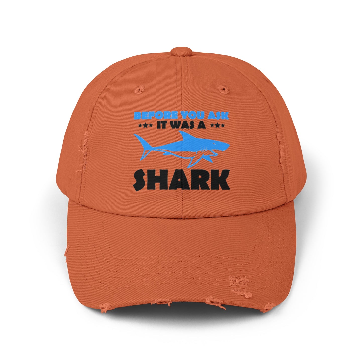 Funny Amputee cap, Before you ask it was a shark, Limb Loss Awareness cap, distressed unisex hat, amputee gift, recovery encouragement gift