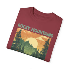 Rocky Mountains Colorado Graphic, Comfort Colors Soft Relaxed Fit Unisex Garment-Dyed T-shirt