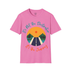 Its Not The Destination Its The Journey Retro Sunset Unisex Softstyle T-Shirt  A unique motivational expression of setting goals