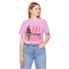 100 Days of School Unisex Tee | Elementary School, Ice Cream, Teacher Apparel