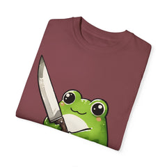 Retro Frog Graphic Shirt, 90s Cute Frog Tee, Nature Shirt, Knife wielding Frog Tee, Frog Lovers, Vintage Relaxed Fit T-shirt, gift for her