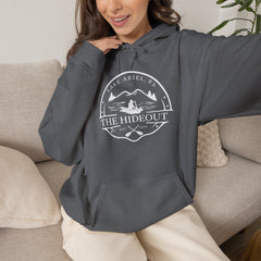 The Hideout Adventure Hoodie – Lake Ariel, PA Mountain Graphic Hooded Sweatshirt