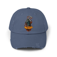 Grim Reaper Happy Halloween Unisex Distressed Cap
