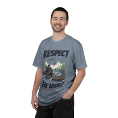Bigfoot and Alien Outdoor Canoe Adventure - Respect The Locals T-Shirt