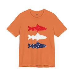 Patriotic Trout T-Shirt — Red White & Blue Fish Tee
