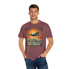 Unisex Jetliner Sunset Graphic T-Shirt - Travel Theme Tee