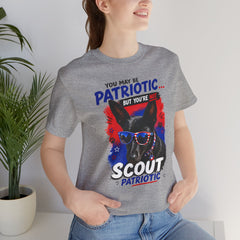 Personalized With Your Dogs Image and Name Patriotic Unisex Jersey Short Sleeve Tee