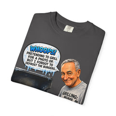 Grill Master Grandpa Funny BBQ T-Shirt — "Whoops! Pretending to Grill for a Photo" Graphic Tee