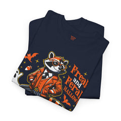 Freaky And Feral Halloween Raccoon! Graphic Unisex Heavy Cotton Tee