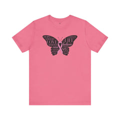 Butterfly Cancer Awareness and Survivor - Unisex Jersey Short Sleeve Tee