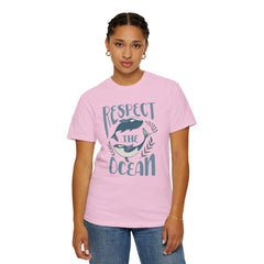 Whales, Respect The Ocean -  Graphic Unisex Garment-Dyed T-shirt