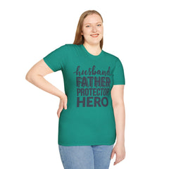 Husband Father Protector Hero Unisex Softstyle T-Shirt