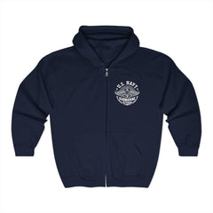 Navy Submarine Service Zippered Hoodie