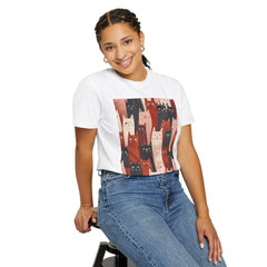 Cute Cat Print Unisex Garment-Dyed T-Shirt - Comfort Colors Soft Perfect for Animal Lovers and Casual Days