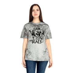 Calm Your Teats Cow Graphic Unisex Color Blast T-Shirt