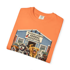 Front Graphic "Who Let the Dogs Out?" Baldwin Harbor Animal Hospital Cute Vet Clinic T Shirt