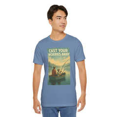 Relaxing Fishing Tee - Cast Your Worries Away, Unisex Casual Shirt, Perfect Gift for Dad, Outdoor Lovers, Fishing Trips, Summer Vibes