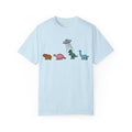 Dinosaur UFO Retro Unisex Garment-Dyed T-shirt